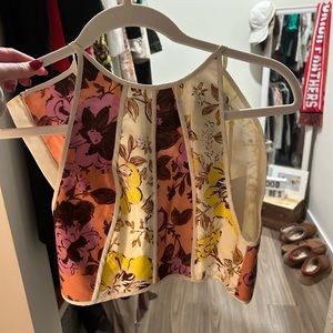 High neck floral crop top